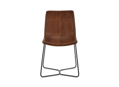 Joren Brown Faux Leather Dining Chair - front