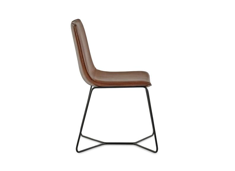 Joren Brown PU Dining Chair - side