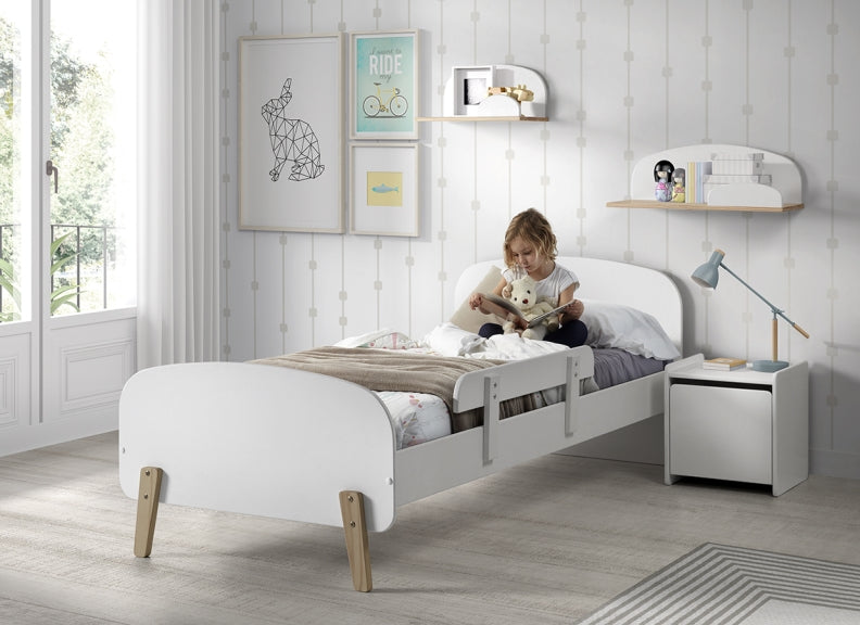 Kiddy White Bed & Bedside - 1