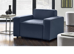 Blue Armchair - seattle side & footstool 