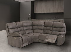 Layla Soft Touch Fabric Grey Corner Sofa - room