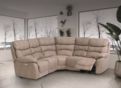 Layla Soft Touch Fabric Natural Corner Sofa - room