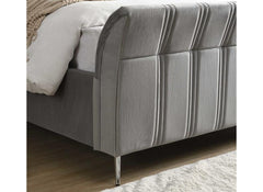 Leitrim Bed Frame - Modern Upholstered Bed with Padded Headboard & Slatted Base