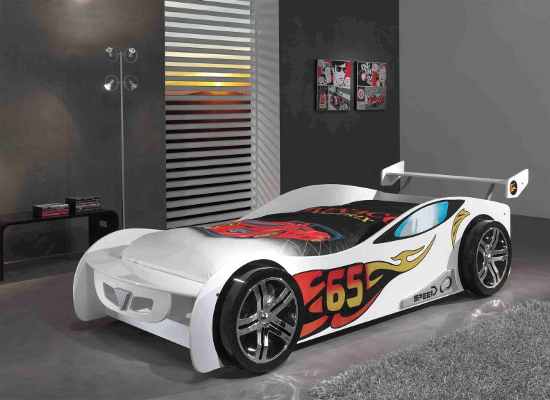 Lemans White Racing Car Bed
