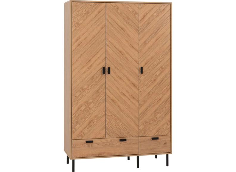 Leon Oak Triple Wardrobe - 1