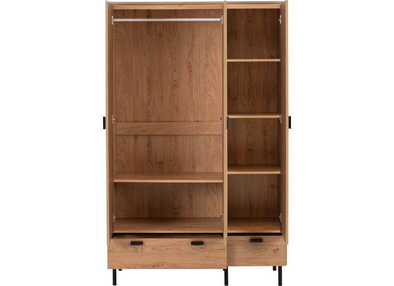 Leon Oak Triple Wardrobe - interior