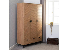 Leon Oak Triple Wardrobe - room