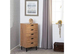 Leon Oak 5 Drawer Chest - room