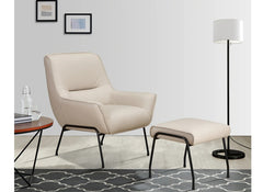 Lindo Cream Chair With Footstool