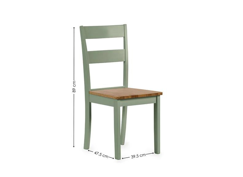 Two Linwood Sage Dining Chairs