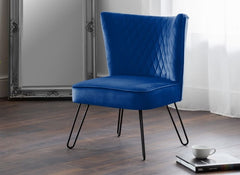 Lisbon Velvet Blue Chair - room