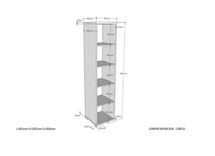 London White Bookcase - dimensions