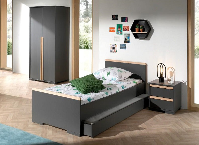 London Anthracite Bed And Bedside