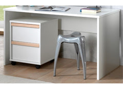 London White Desk With Drawer Trolley