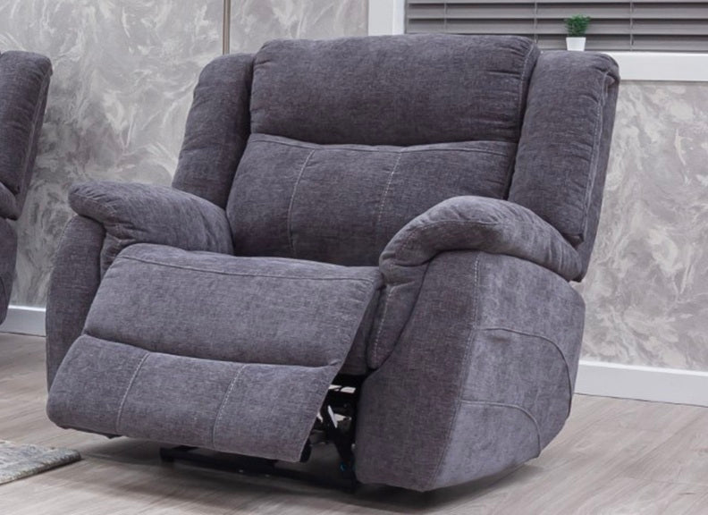 Lorenza Fabric Powered Reclining Armchair With Pocket Sprung Seating – Dark Grey (Pre-Order Only)