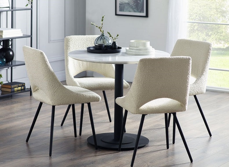 Luca Table & Iris Ivory Chairs