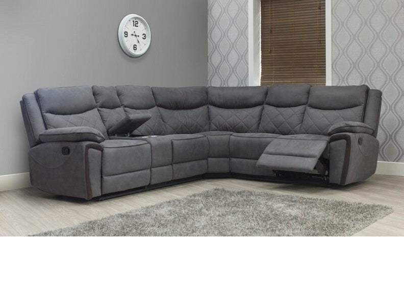 Lynx Fabric Corner Sofa w/CONSOLE