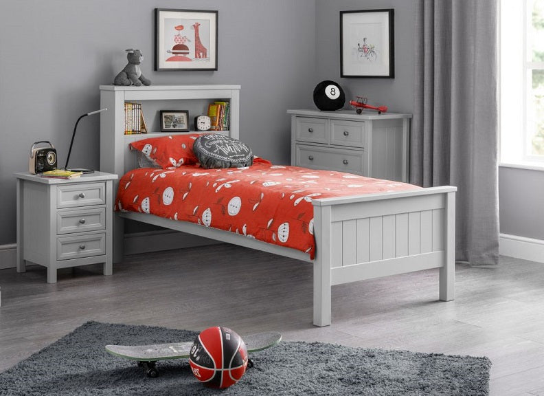 Maine Dove Grey Bookcase Bed Only - room