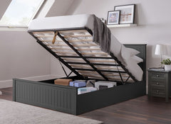 Maine Anthracite Ottoman Bed - open