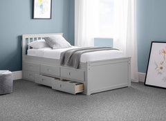 Maisie Dove Grey Bed - drawers