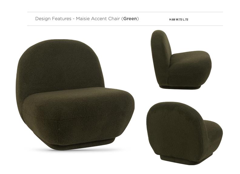 Maisie Green Accent Chair - details