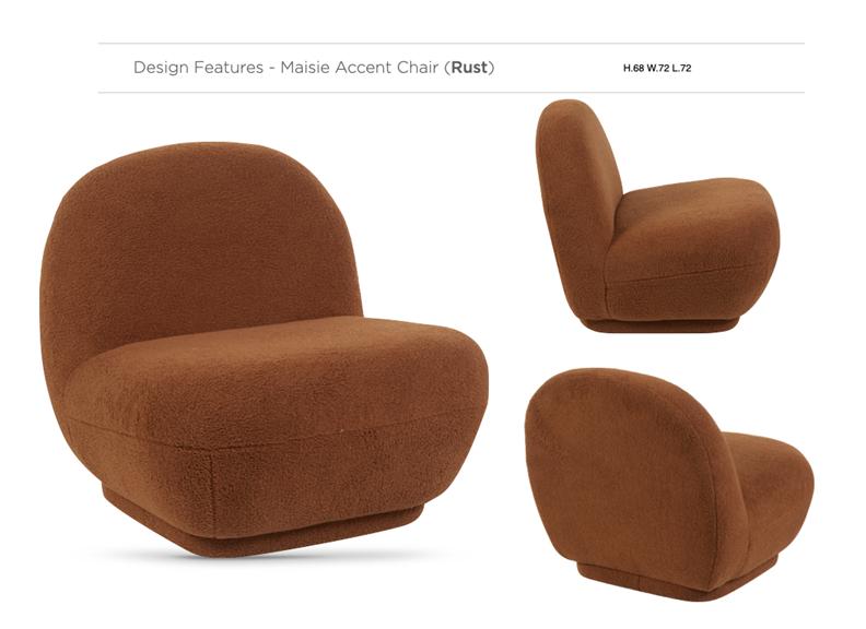 Maisie Rust Accent Chair - 4