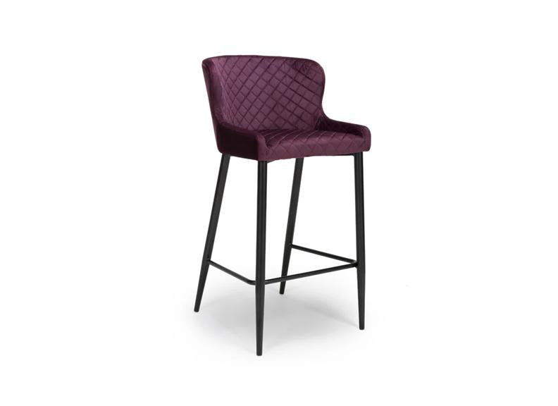 Two Malmo Velvet Bar Stools