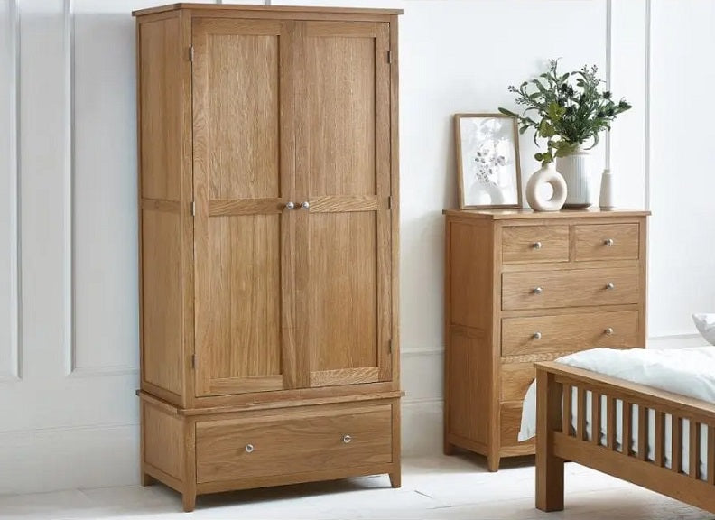 Mallory Oak Combination Wardrobe - room