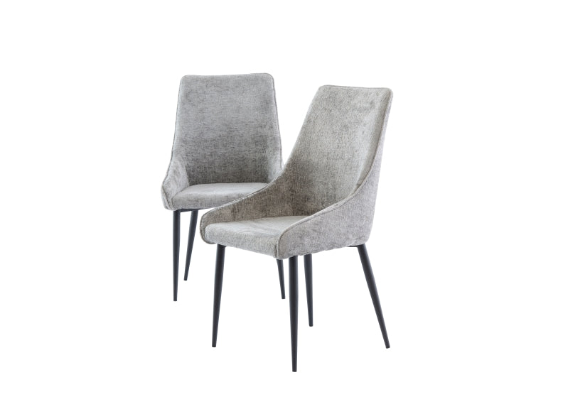 Mallory Grey Fabric Dining Chairs - 2