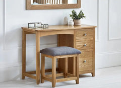 Mallory Single Pedestal Dressing Table W/Stool - room