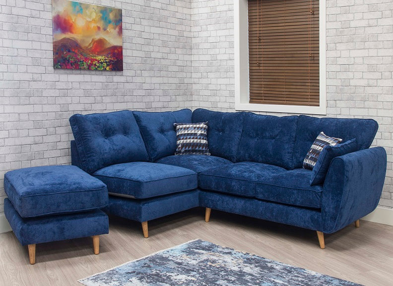 Marlo Left Hand Blue Corner Sofa