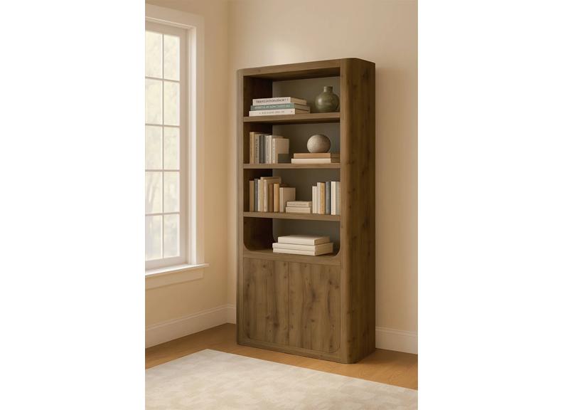 Massimo Oak Tall Cabinet – Cashew Brown Finish | Modern Solid Oak Occasional Cabinet