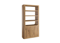 Massimo Oak Tall Cabinet – Cashew Brown Finish | Modern Solid Oak Occasional Cabinet