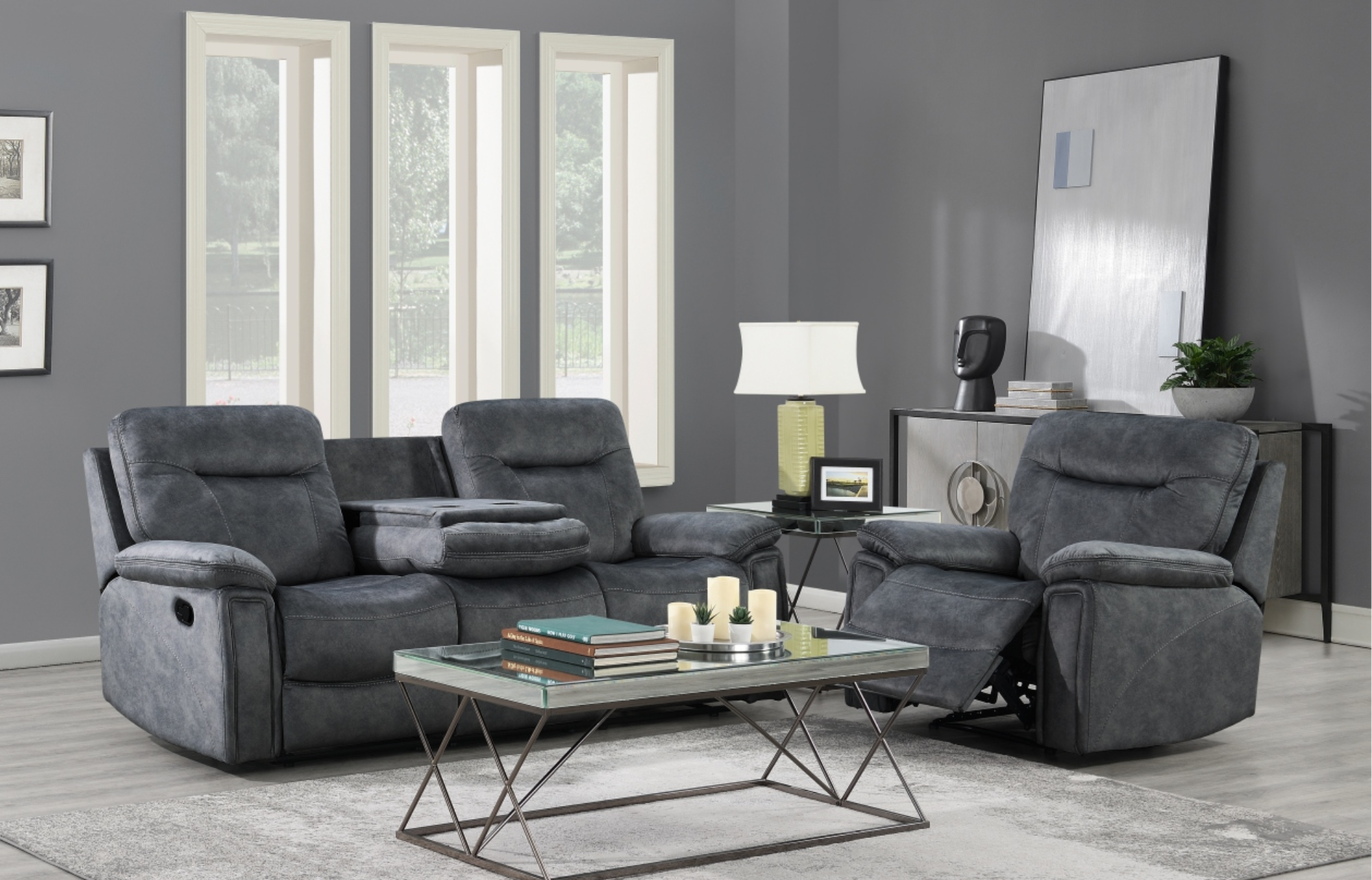 Nicole Manual Recliner Suite – supplier image 2