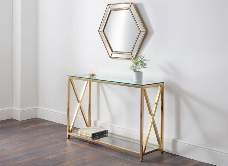 Miami Gold Console Table - room