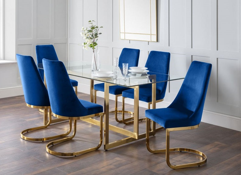 Minori Glass Dining Table W/Vittoria Chairs