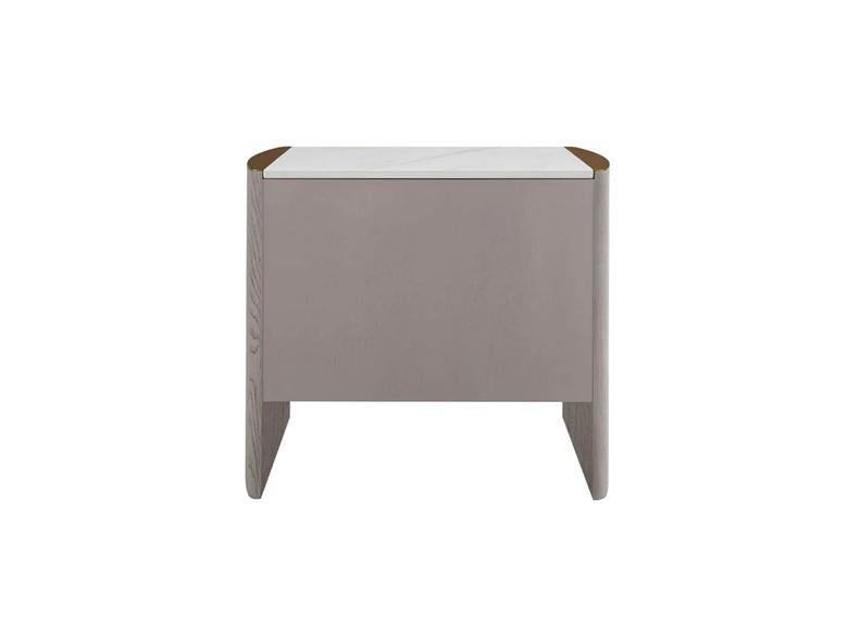 Mondello Two Drawer Bedside – Washed Oak & Elm Wood Nightstand