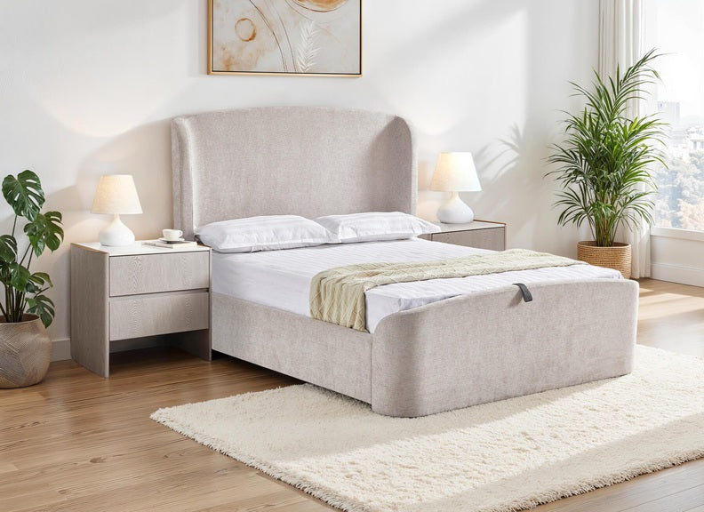 Blaire Fabric Storage Bed (Pre-Order All Except 5 ft Cream) – Upholstered Storage Bed