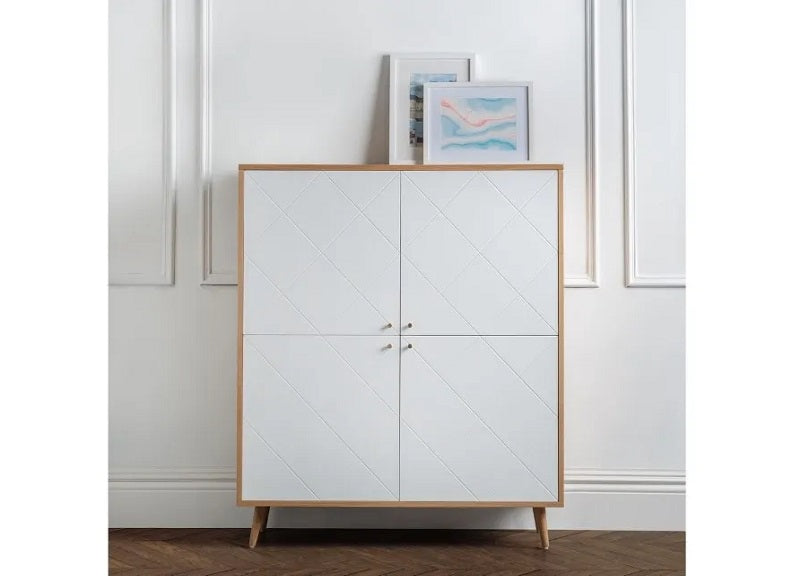 Moritz Oak & White Four Door Cabinet