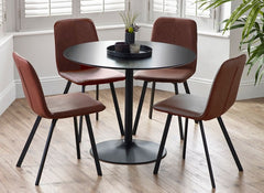 Nero 1 m Round Dining Table W/Goya Chairs