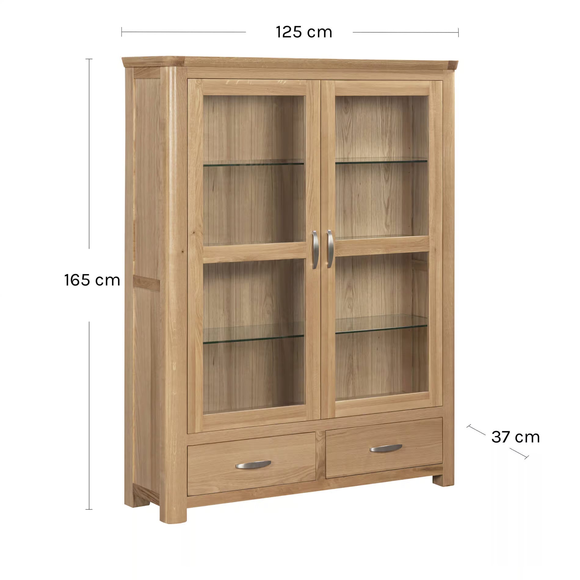 New Treviso Oak 2 Door Low Display Cabinet