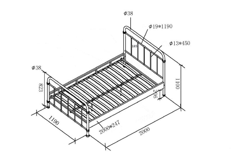 New York Small Double Bed - dimensions