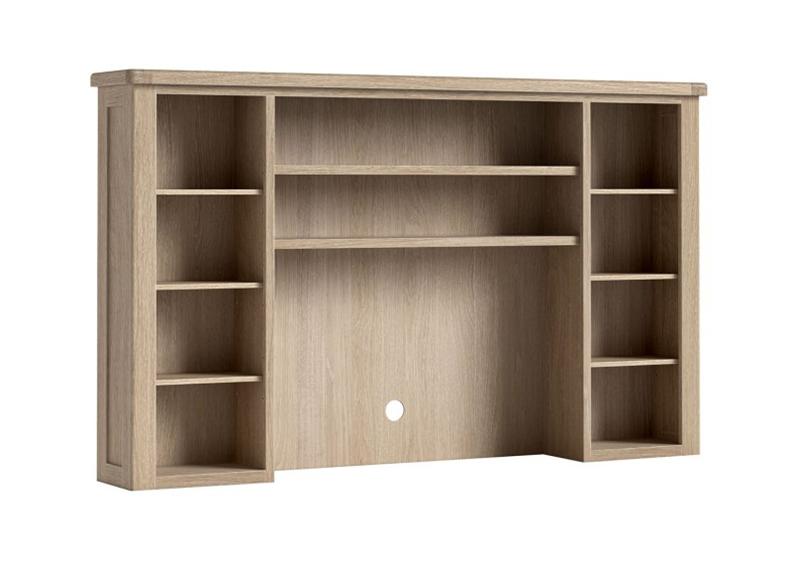 Normandy 2.18 m Media Unit | Extra Long Stand With Optional Hutch Top In A Whitewashed Finish