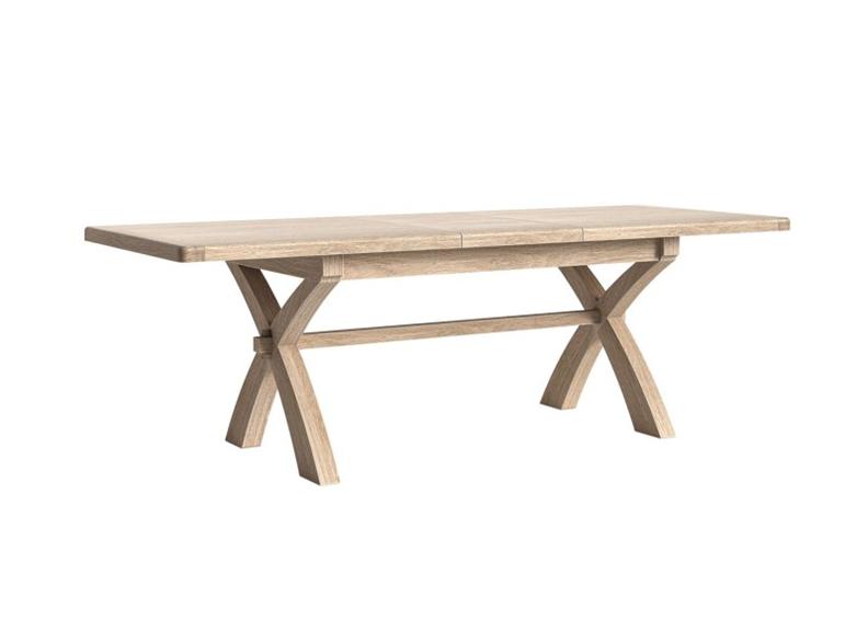 Normandy Cross Extending Dining Table | Oak Table With A Whitewashed Finish