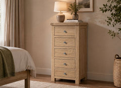 Normandy Tallboy Chest Of Drawers | Bedroom Chest In A Whitewashed Finish