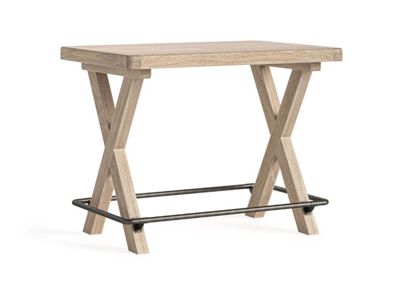 Normandy Whitewash Bar Table | Solid Oak With Whitewashed Finish And Metal Footrest