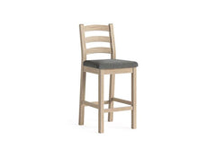 Normandy Whitewash Bar Stool | Solid Oak With Whitewashed Finish And Three Cushion Options