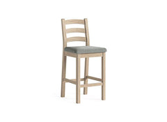 Normandy Whitewash Bar Stool | Solid Oak With Whitewashed Finish And Three Cushion Options