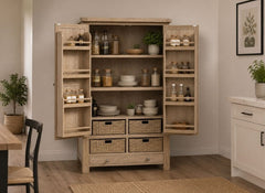 Normandy Large Larder Unit | Whitewashed Oak Finish