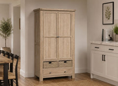 Normandy Large Larder Unit | Whitewashed Oak Finish